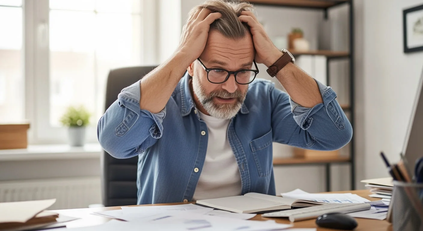 Person contemplating writing with AI chat interface on screen