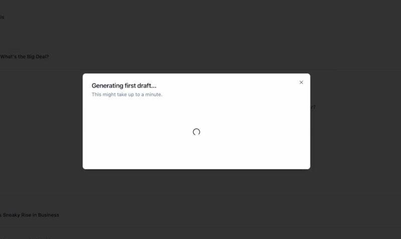 Intelligent first draft generation for professional content